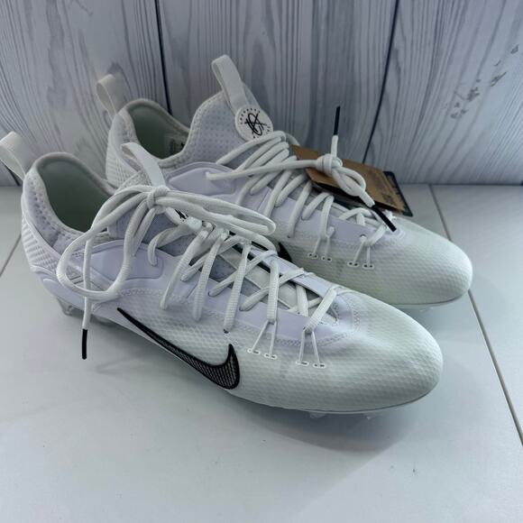 NEW Nike Huarache 9 Elite Low LAX Lacrosse White Cleats FD0089-101 Size 12.5 - Picture 1 of 6